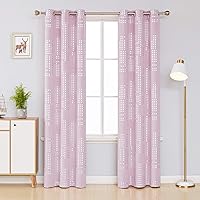 Deconovo Blackout Curtain Room Darkening Thermal Insulated Draperies Grommet Window Treatments for Bedroom, 38 x 84 in, Light Pink, 2 Panels