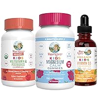 MaryRuth's Kids Magnesium Citrate Gummies, Kids Vitamin D3 Drops, and Kids Multivitamin Gummies + Postbiotics, 3-Pack Bundle for Bone Health, Calm & Relaxation, Immune Support, Gut Health, Vegan