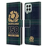 Head Case Designs Officially Licensed Scotland Rugby Tartan 150th Anniversary Leather Book Wallet Case Cover Compatible with Samsung Galaxy M53 (2022)