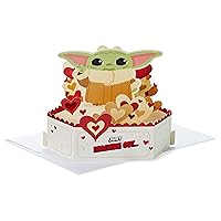 Hallmark Paper Wonder Star Wars Baby Yoda Pop Up Card (Reaching Out) for Anniversary, Mother's Day, Father's Day, Romantic Birthday, Love, Valentine's Day, May the 4th
