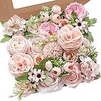 Serwalin Artificial Flowers Pink Wedding Flowers Silk Flowers with Stems Fake Cake Flowers for Wedding Bouquets Centerpieces Spring Decor Baby Shower Decoration