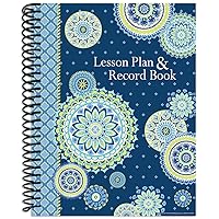 Eureka Blue Harmony Back to School Classroom Supplies Record and Lesson Plan Book for Teachers, 8.5'' x 11'', 40 Weeks, 8.5 inches X 11 inches