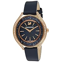 Swarovski Women's Crystalline Aura 35.5mm Leather Band Quartz Watch 5519447, strip