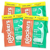 Micro Line Dental Floss Picks, Fold-Out FlipPick, Tuffloss, Easy Storage with Sure-Zip Seal, Fresh Mint Flavor, 150 Count,Packaging May vary (Pack of 4)