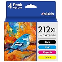 212XL Ink Cartridges for Epson Printer Remanufactured for Epson 212 Ink Cartridges 212 XL T212XL Works with Epson XP-4100 Ink Cartridges XP-4105 Workforce WF-2850 WF-2830 Printer Ink (4 Pack)
