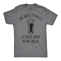 Mens Im Into Fitness Fitting This Beer in My Belly T Shirt Funny Drinking Tee
