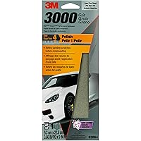 3M Performance 3000 Grit Sandpaper, 3-2/3 in x 9 in, Polish Clear Coat and Paint, Restore Shine, Ideal for Detailed Finishing and Polishing, Very Fine Grade Abrasive for Refined Finishes (03064)