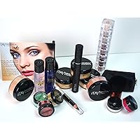 Bundle 18 Items: Itay Mineral Makeup- Professional Collection Natural Mineral Makeup for Tan Md Skin Includes:foundations,bronzer,blush,eyeshadows,Glittersand