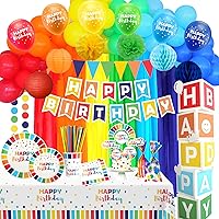 2 Product Bundle: 486 PC Colorful Birthday Party Decorations and 5 PC Colorful Boxes
