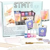 STMT Self-Love Club D.I.Y Positivity Candles, DIY Candle Kit Soy Wax, Create 2 Scented Soy Candles, Includes Soy Wax Chips, Wicks, Essential Oil, Stickers, Candle Wraps & More, Multi