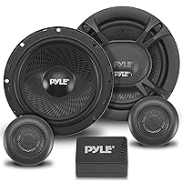 PYLE 2-Way Car Stereo Speaker System - 360W 6.5 Inch Universal Pro Audio Car Speaker OEM Quick Replacement Component Speaker Vehicle Door/Side Panel Mount Compatible w/ Crossover Network PL6150BK