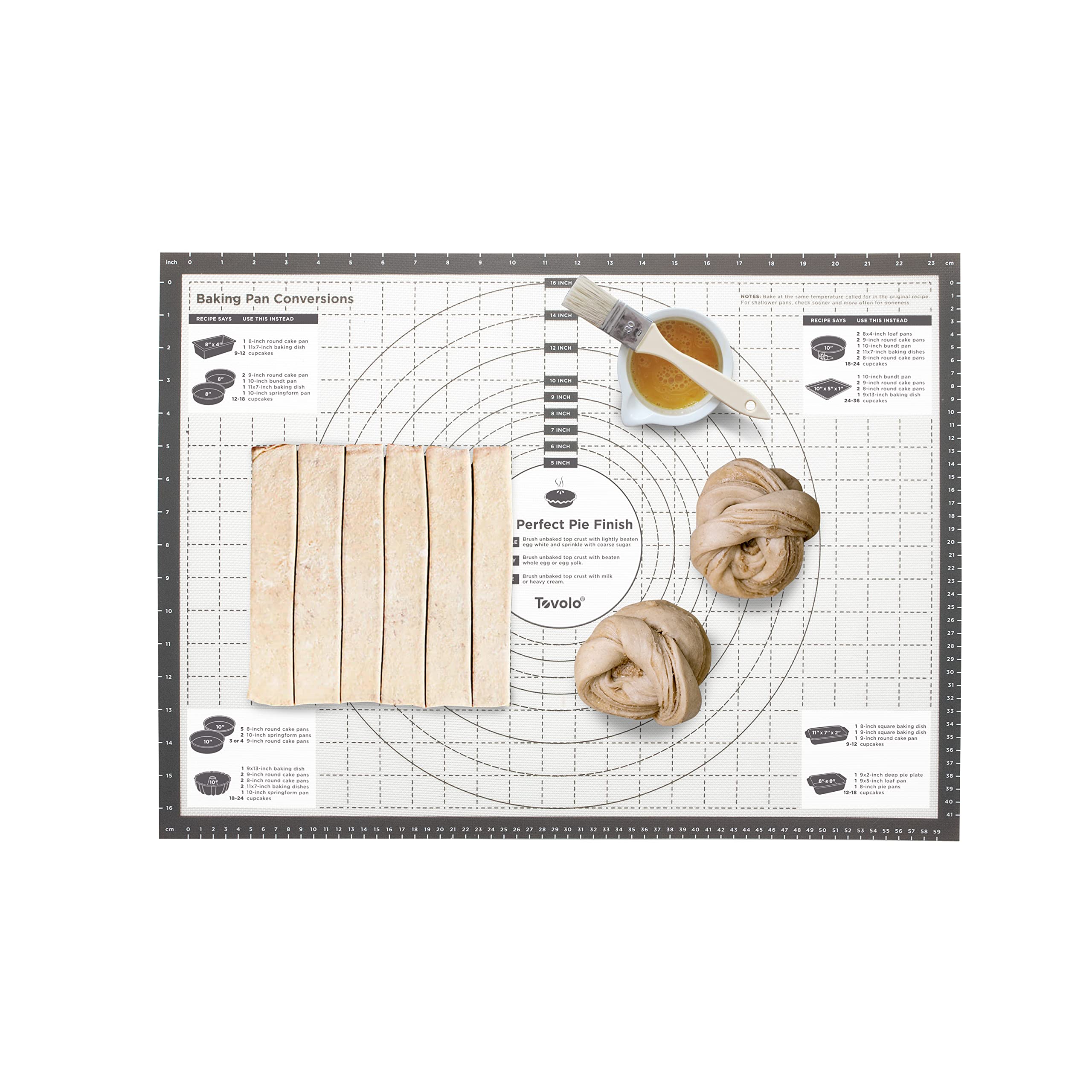 Tovolo Pro-Grade Sil Pastry Mat w/Reference Marks for Baking, Food and Meal Prep, Cooking and More