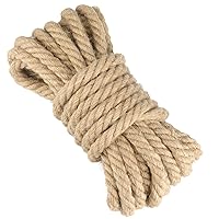 KINGLAKE GARDEN Jute Rope,Hemp Rope Heavy Duty Jute Rope 2/3 inch x 32.8 Feet(16 MM x 10 M) Twisted Hemp Rope for Indoor and Outdoor Gardening,Crafts, Home Decorating, Climbing,DIY