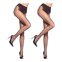 HUE womens So Silky Control Top Sheer Tights With Invisible Reinforced Toetights
