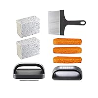 Blackstone 5060 Grill & Griddle Kit 8 Pieces Premium Flat Top Grill Accessories Cleaner Tool Set-1 Stainless Steel 6