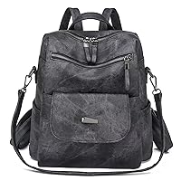 PU Leather Backpack Purse for Women Fashion Multipurpose Design Handbag Ladies Shoulder Bags Travel Backpack Black