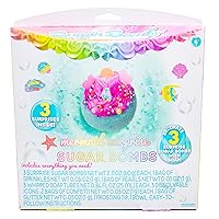 by Horizon Group USA, Design & Decorate 3 Mermaid Themed Fizzing Bombs. Fizz In Bowl To Revel Hidden Surprise Gift. Whipped Soap, Sprinkles, Surprise Gift & Bowl Included, Mermaid