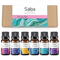 Top 6 Essential Oils Blends Set for Diffusers - Aromatherapy Oils Scents for Home & Office, Perfect for Tension Relief, Relaxation, Breath and Good Dreams Mood Boost Wellness Essential Oil Kit for SPA