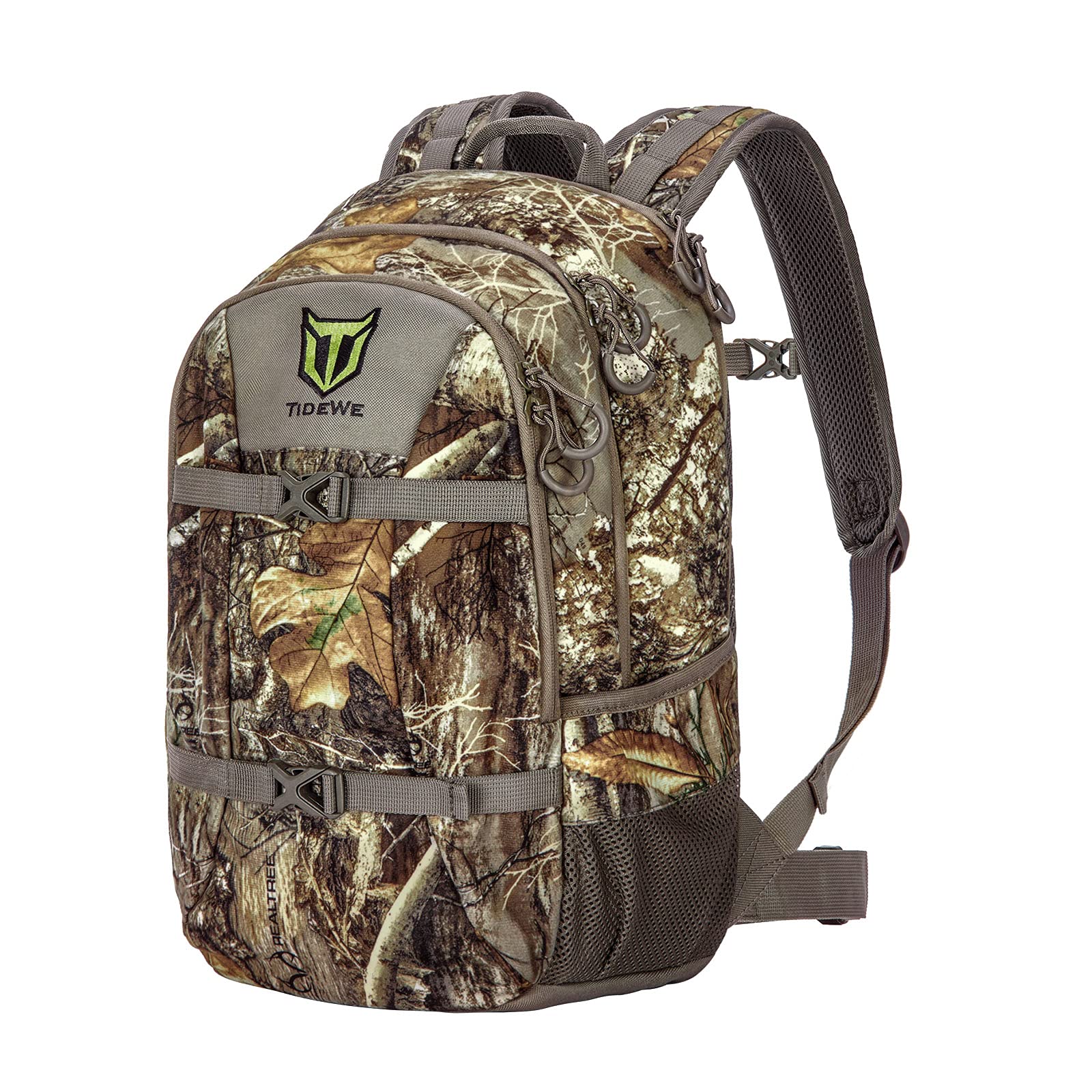TIDEWE Hunting Backpack with Waterproof Rain Cover, 25L Realtree Edge Camo, Durable Day Pack for Bow Rifle Gun