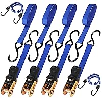 Ratchet Straps, 2,200 LB Break Strength, 4-Pack 15FT Ratchet Tie Down Straps Set for Motorcycle Straps Tie Downs, Appliances, Lawn Equipment, Cargo Straps for Trucks.