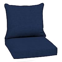 Arden Selections Outdoor Deep Seat Cushion Set, 22 x 24, Water Repellent, Fade Resistant 22 x 24, Sapphire Blue Leala