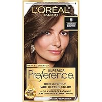Superior Preference Fade-Defying + Shine Permanent Hair Color, 5 Medium Brown, Pack of 1, Hair Dye