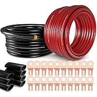 1/0 Gauge Wire(20ft Each - Red/Black) Copper Clad Aluminum CCA - Primary Automotive Wire,Car Amplifier Power & Ground Cable, Battery Cable for Car Audio Speaker,Solar, Auto, RV Trailer & Marine