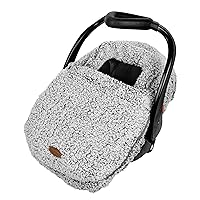 JJ Cole Winter Baby Car Seat Cover - Winter Car Seat Cover for Baby Seat or Stroller - Infant Car Seat Covers with Warm Sherpa Lining - Cuddly Gray