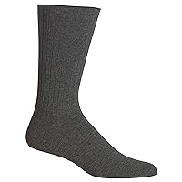 Chaps Men's Solid Color Casual True Rib Crew Socks-1 & 3 Pairs-Cotton Comfort and Breathable Mesh