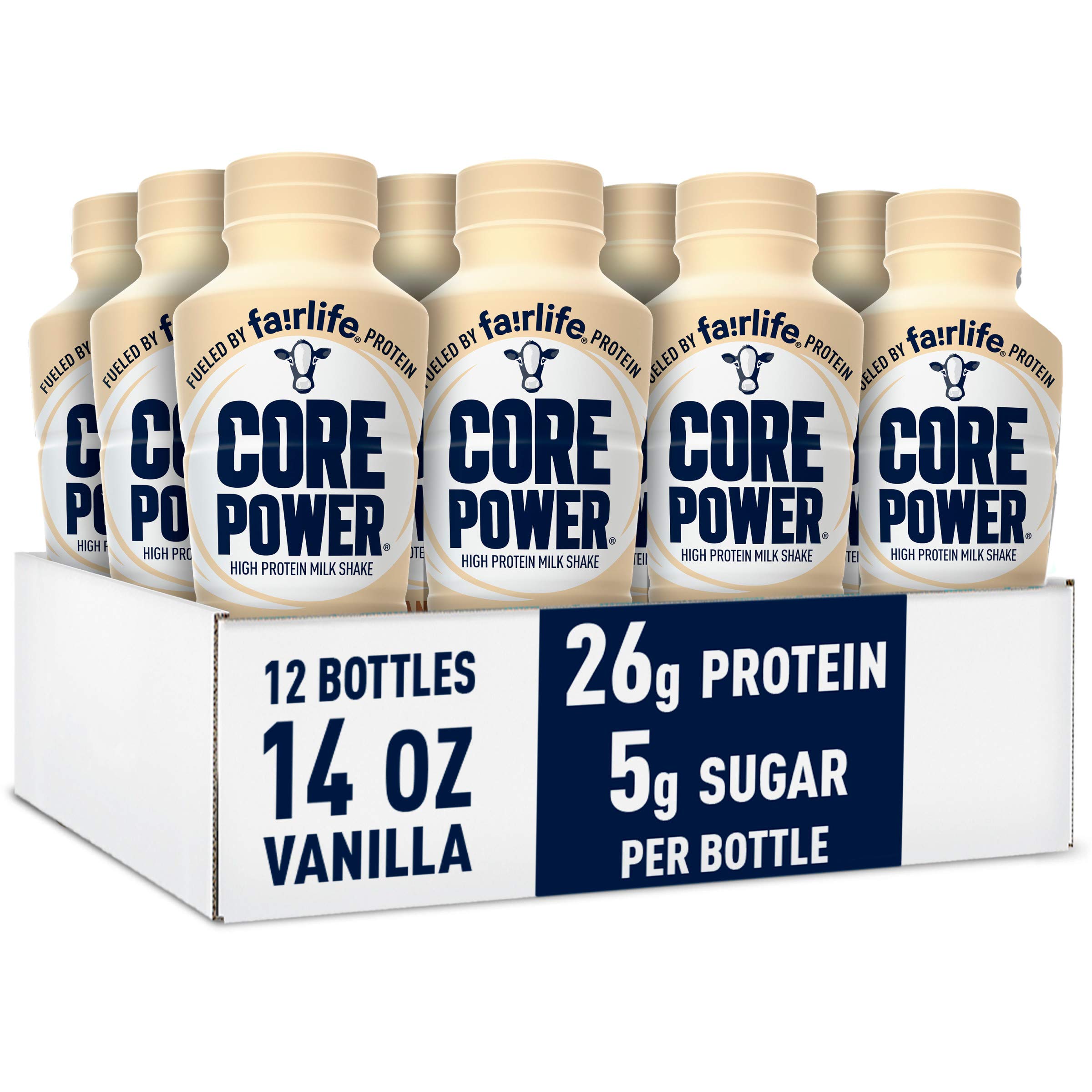 Fairlife Core Power 26g Protein Milk Shakes, Ready To Drink for Workout Recovery, Vanilla, 14 Fl Oz (Pack of 12)