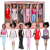 6 Set of African American Black Toy Dolls - 11.5