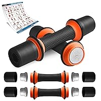 SQUATZ 3lb Dumbbell Weight Set - Adjustable Weight All-in-One Versatile Dumbbells for Women, Non-Slip Neoprene Ideal for Common Movement and Multi Functional Exercise, Home Gym Training