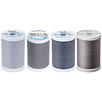 4 Color Bundle - Dual Duty XP General Purpose Thread 250yds each - Dark Silver, Light Slate, Slate and Stone