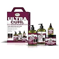 Difeel Ultra Curl 4-PC Curl Enhancing Hair Care Gift Set : Ultra Curl Shampoo 12 oz, Conditioner 12 oz, Hair Mask 12 oz & Hair Oil 2.5oz