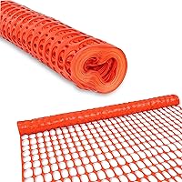 BISupply 4x100 ft Temporary Fencing for Yard - Orange Outdoor Plastic Construction Fencing Roll for Dogs, Garden and Events