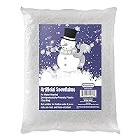 PREXTEX Artificial Snow 30 Ounces Fake Snow Flakes for Winter Decoration, Village Displays - Sparkling White Dry Plastic Faux Snow for Holiday Decor and Winter Displays