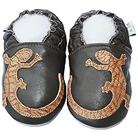 Leather Baby Soft Sole Shoes Boy Girl Infant Children Kid Toddler Crib First Walk Gift Gecko Brown