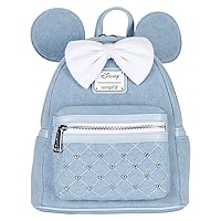 Loungefly Disney Minnie Mouse Denin Womens Double Strap Shoulder Bag Purse