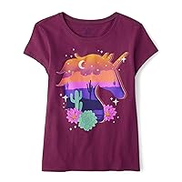 The Children's Place Girls' Short Sleeve Animal Graphic T-Shirt
