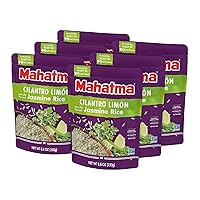 Mahatma Ready to Heat Cilantro Limón–Flavored Jasmine Rice, Precooked Rice, Microwaveable in 90 Seconds, 8.8 Ounces, Pack of 6