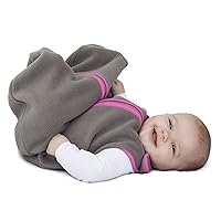 baby deedee Sleep Nest Fleece Baby Sleeping Bag, Slate/Hot Pink, 0-6 Month