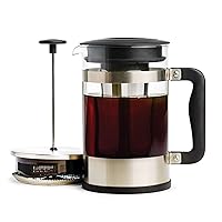 2-in-1 Coffee Maker, Make French Press Coffee and Cold Brew Coffee in One Coffee Maker, Comfort Grip Handle, Durable Glass Carafe, Perfect 6 Cup Size