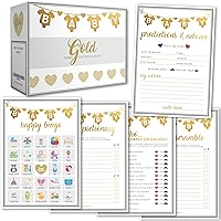 Party Hearty Baby Shower Games for Girl or Boy, 250 pcs 5 Games Activities Cards, Funny Baby Shower Games, Gender Neutral, Baby Shower Ideas