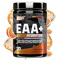 Nutrex Research EAA Hydration | EAAs + BCAAs Powder | Muscle Recovery, Strength, Muscle Building, Endurance | 8G Essential Amino Acids + Electrolytes | Blood Orange Flavor 30 Serving
