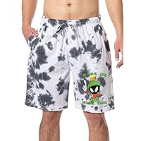 Looney Tunes Marvin the Martian Men's Funny Wake Me One More Time Sleep Pajama Shorts For Adults