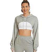 Flygo Crop Top Hoodies for Women Long Sleeve Pullover Super Cropped Hoodie Sweatshirt Tops