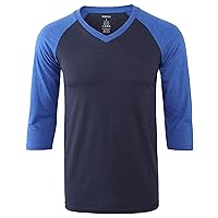 Men's Casual 3/4 Sleeve V Neck Active Sports Running Hiking Baseball Jersey Tee Shirts