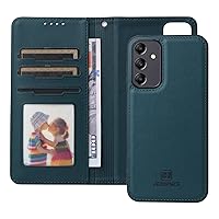 Compatible with Samsung Galaxy A15 Wallet Case Detachable Back Case with Card Holder/Wrist Strap, PU Leather Flip Folio Case with Magnetic Stand Shockproof Phone Cover (Color : Green)