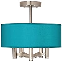 Possini Euro Design Ava Modern Ceiling Light Semi-Flush Mount Fixture Brushed Nickel 14