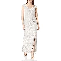 Alex Evenings Women's Long Off The Shoulder Fit and Flare Dress